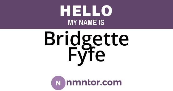 Bridgette Fyfe