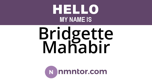 Bridgette Mahabir