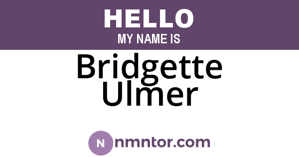 Bridgette Ulmer