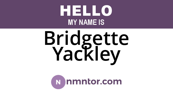 Bridgette Yackley