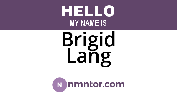 Brigid Lang