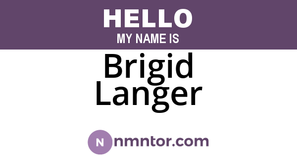 Brigid Langer