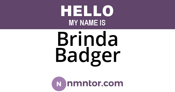 Brinda Badger
