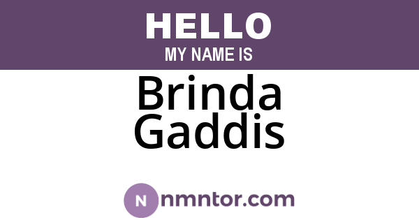 Brinda Gaddis