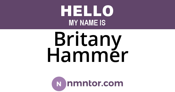 Britany Hammer