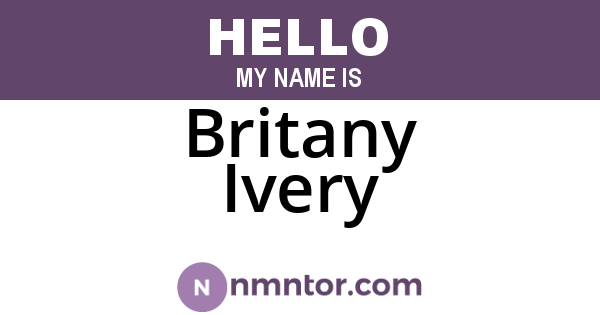 Britany Ivery