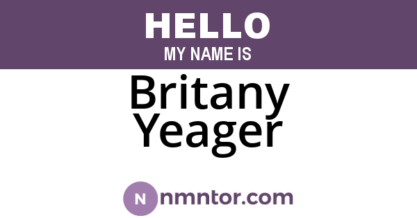 Britany Yeager