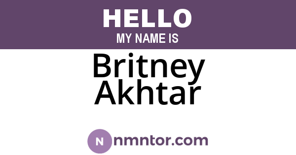 Britney Akhtar
