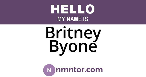 Britney Byone
