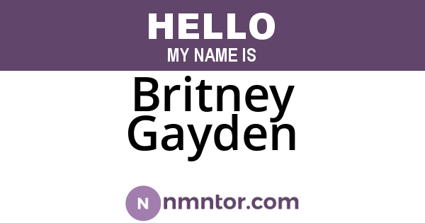 Britney Gayden