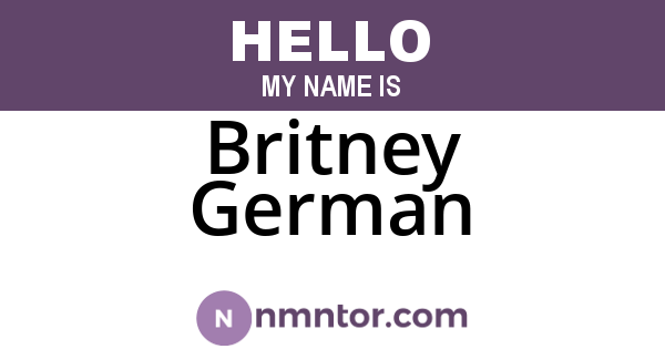 Britney German