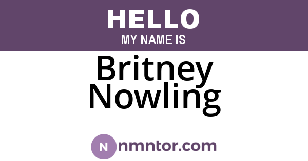 Britney Nowling
