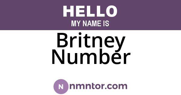 Britney Number