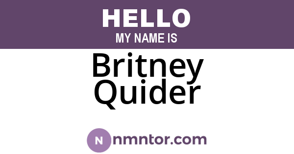 Britney Quider