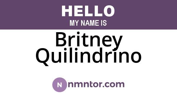 Britney Quilindrino