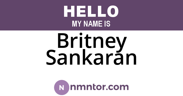 Britney Sankaran