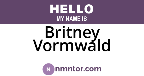 Britney Vormwald