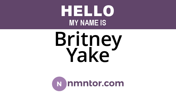 Britney Yake