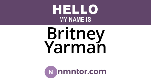 Britney Yarman