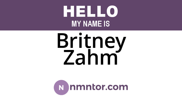 Britney Zahm