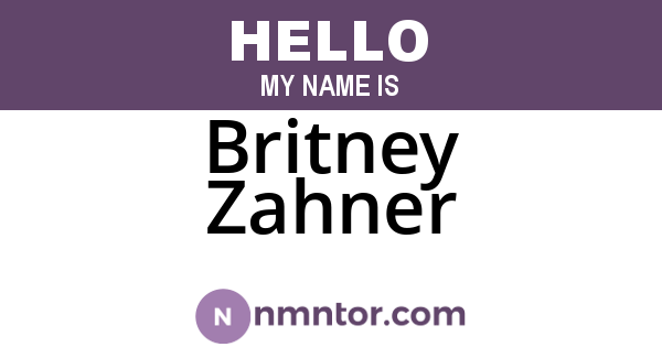 Britney Zahner