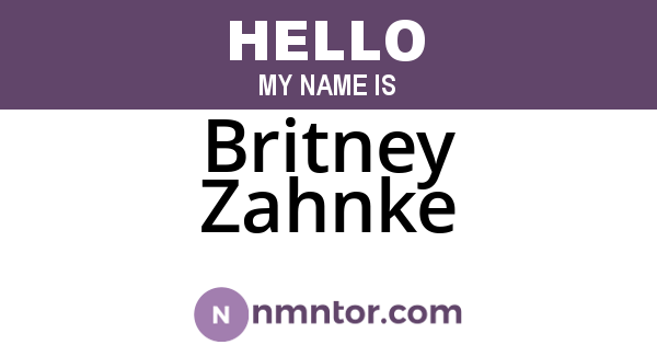 Britney Zahnke