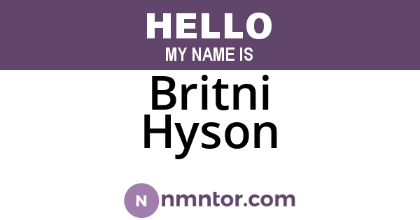 Britni Hyson