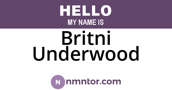 Britni Underwood