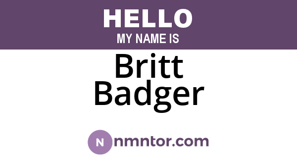 Britt Badger