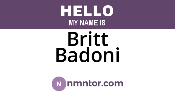 Britt Badoni