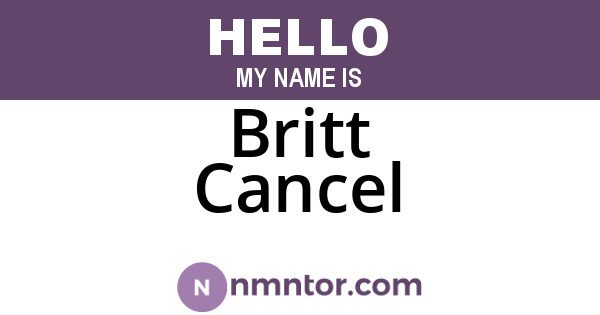 Britt Cancel