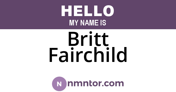 Britt Fairchild