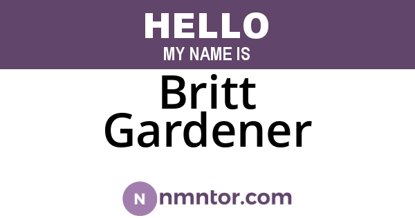 Britt Gardener