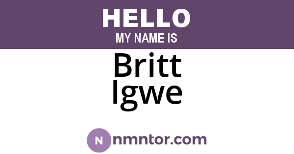 Britt Igwe