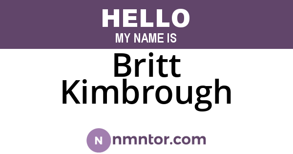 Britt Kimbrough