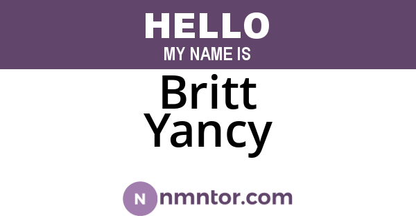 Britt Yancy