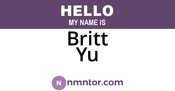 Britt Yu