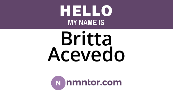 Britta Acevedo