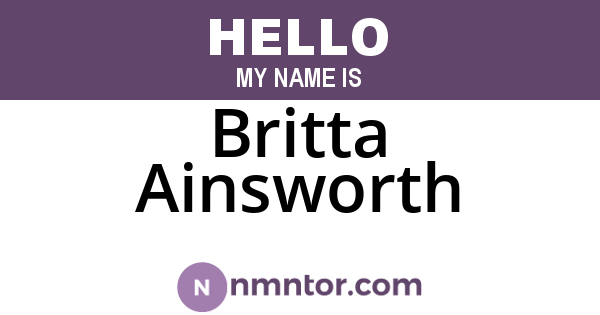 Britta Ainsworth