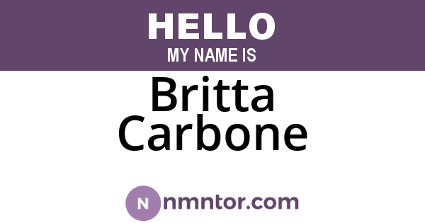 Britta Carbone