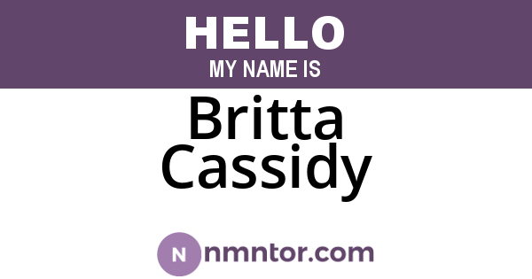 Britta Cassidy