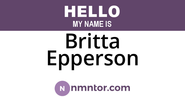 Britta Epperson