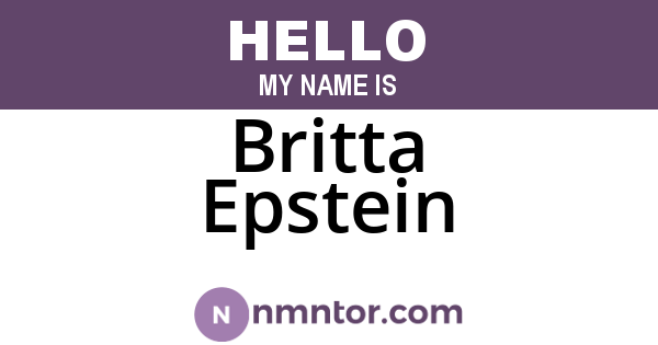 Britta Epstein