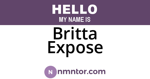 Britta Expose