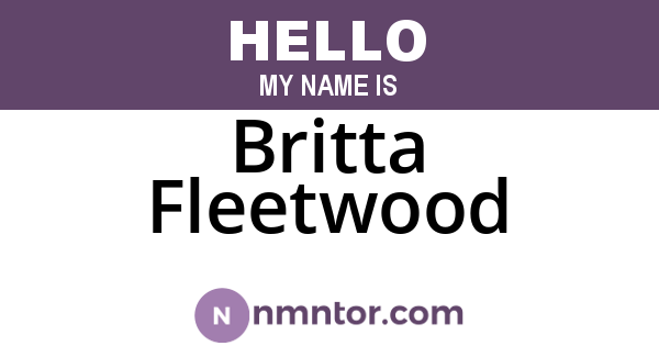 Britta Fleetwood