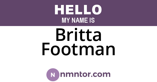 Britta Footman