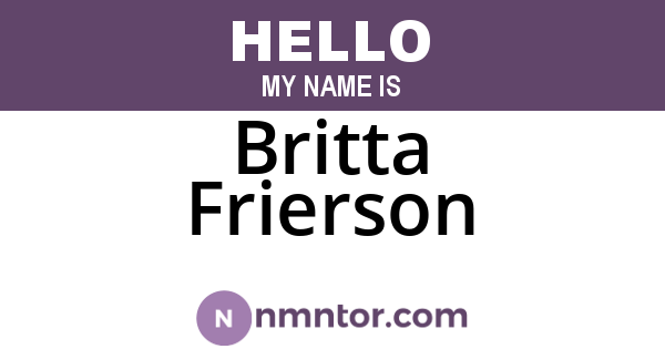 Britta Frierson