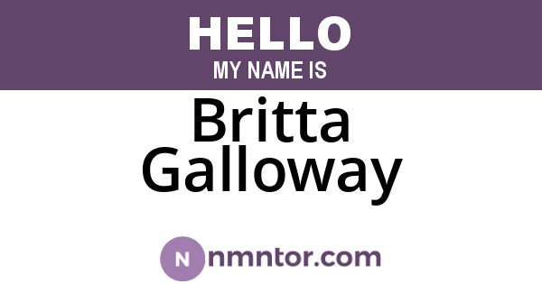 Britta Galloway