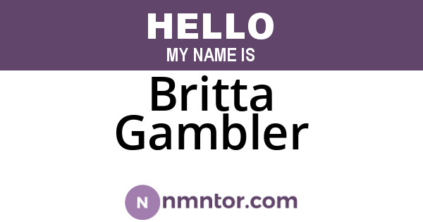 Britta Gambler