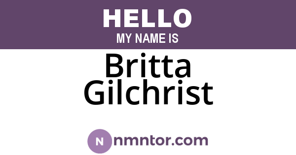 Britta Gilchrist